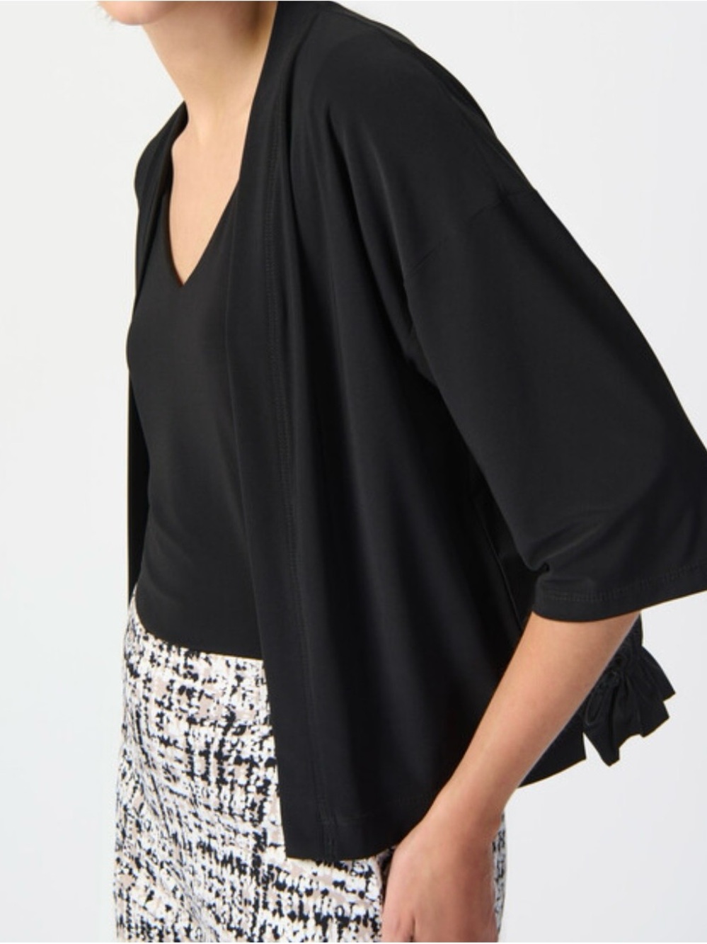 Joseph Ribkoff Black Open-Front Cardigan - Picture 3 of 7